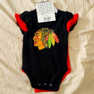 NWT Chicago Blackhawks Baby Girl Onesies 12 months